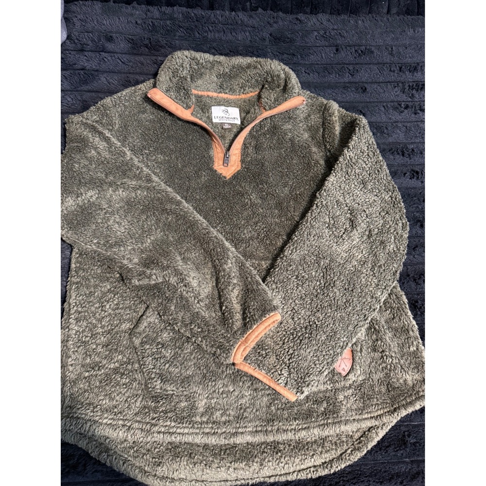 Legendary Whitetails Womens XL Olive‎ Green Sherpa Fleece Quarter Zip Pullover